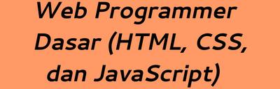 Web Programmer Dasar
